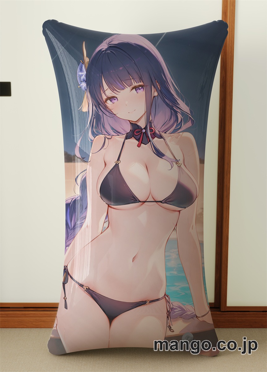 PVCエアークッション オリジナル アニメ キャラクター 【原神】雷電將軍 空気注入式 小型クッション キャラクターグッズ 約108×58cm コレクション用